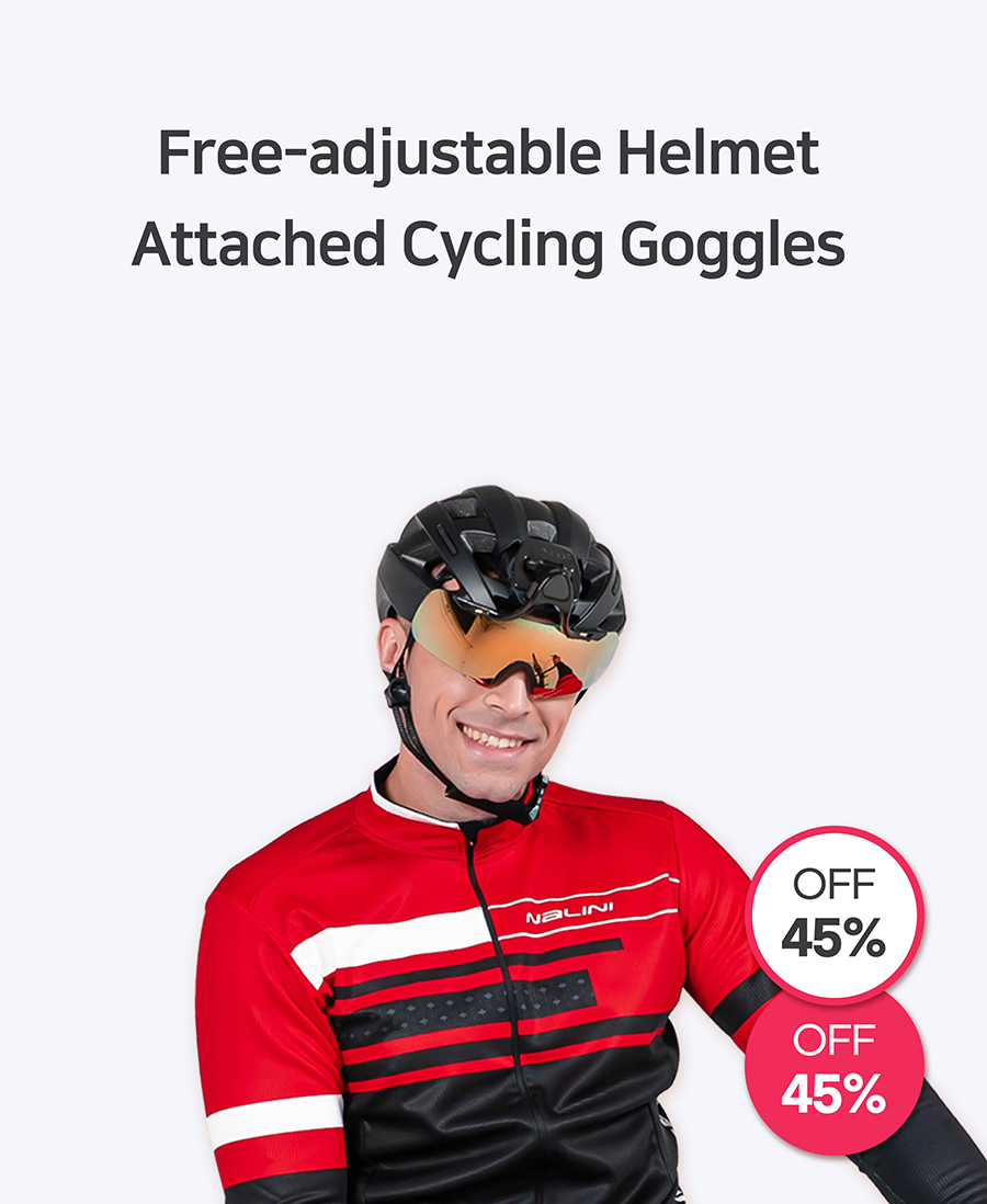 Free-adjustable Helmet Attached Cycling Goggles